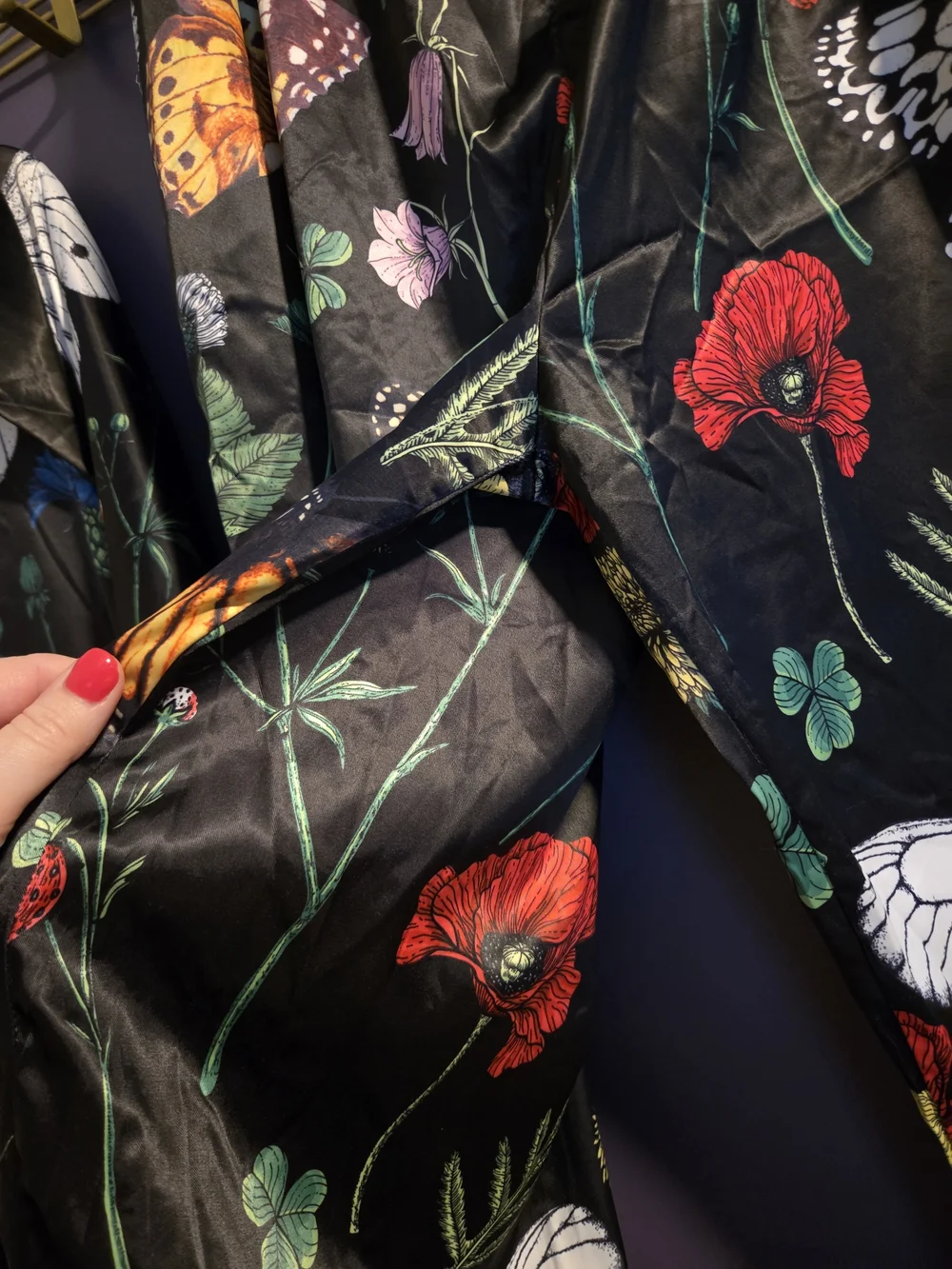 Dressed in LALA Posh Satin Playsuit in Folklore Florals - Picture 7 of 9